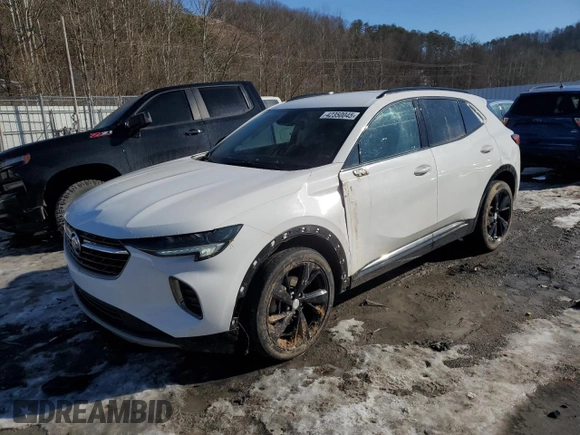 2021 Buick Envision Preferred with VIN LRBFZMR47MD183603, listed as a Copart auction lot 42350045 with Not Provided miles and Salvage Title. Bid and sale history available at carsss.com. Image 1.