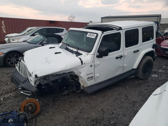 2019 Jeep Wrangler Unlimited Sahara with VIN 1C4HJXEN8KW521223, listed as a Copart auction lot 83863544 with 0 mi miles and Salvage Title. Bid and sale history available at carsss.com. Image 1.