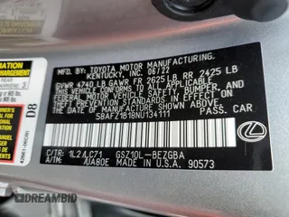 2022 Lexus ES with VIN 58AFZ1B18NU134111, listed as a Copart auction lot 83103114 with 9,439 mi miles and Salvage Title. Bid and sale history available at carsss.com. Image 14.