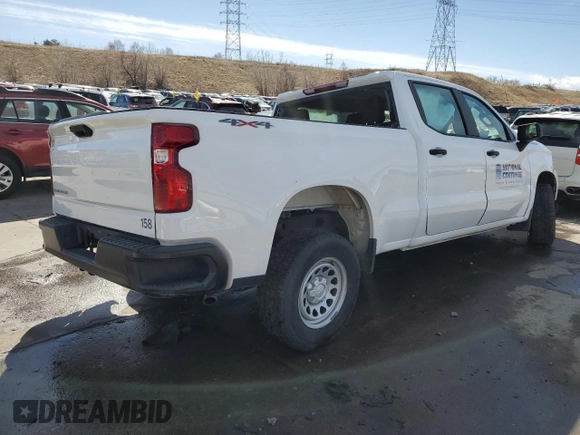 2021 Chevrolet Silverado 1500 Work Truck with VIN 1GCUYAEF5MZ142343, listed as a Copart auction lot 45414654 with Not Provided miles and Salvage Title. Bid and sale history available at DreamBid. Image 3.