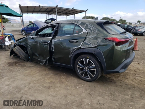 2021 Lexus UX 200 with VIN JTHX3JBH8M2036140, listed as a Copart auction lot 70534384 with 9,872 mi miles and Salvage title. Bid and sale history available at DreamBid. Image 2.