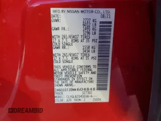 2022 Nissan Frontier SV with VIN 1N6ED1FJ0NN604848, listed as a Copart auction lot 42333815 with 158,373 mi miles and Salvage title. Bid and sale history available at DreamBid. Image 12.
