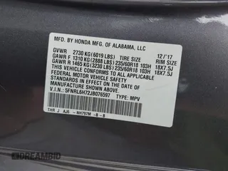 2018 Honda Odyssey EX-L with VIN 5FNRL6H72JB076597, listed as a IAAI auction lot 41838664 with 154,647 mi miles and . Bid and sale history available at DreamBid. Image 9.