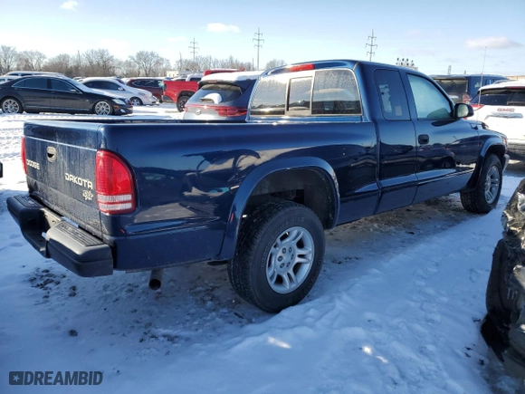2004 Dodge Dakota with VIN 1D7GL12K74S615218, listed as a Copart auction lot 41593545 with 134,732 mi miles and Salvage Title. Bid and sale history available at carsss.com. Image 3.
