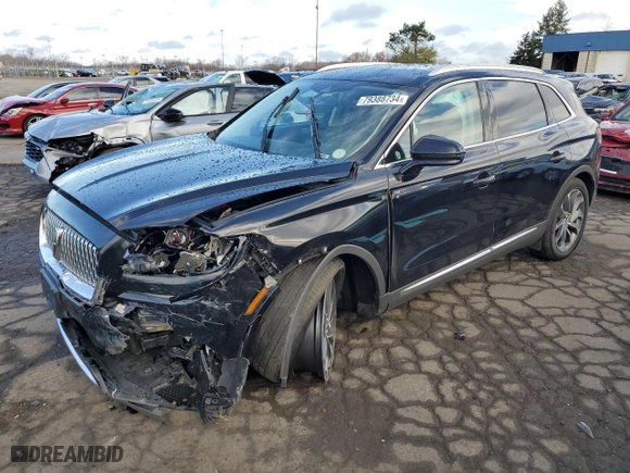 2022 Lincoln Nautilus Reserve with VIN 2LMPJ8KP8NBL10066, listed as a Copart auction lot 79388734 with 0 mi miles and Salvage Title. Bid and sale history available at carsss.com. Image 1.