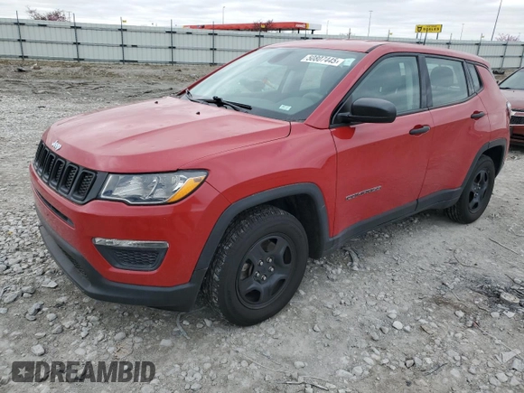2020 Jeep Compass Sport z VIN 3C4NJCABXLT166098, wystawiony jako Copart lot #50807445 z przebiegiem 87 719 mil mil oraz Szkoda całkowita • Salvage title. Historia ofert i sprzedaży dostępna na DreamBid. Obrazek 1.
