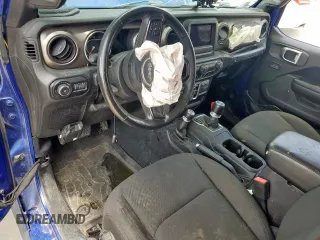 2018 Jeep Wrangler Unlimited Sport S with VIN 1C4HJXDG0JW272837, listed as a Copart auction lot 57532455 with Not provided miles and Salvage title. Bid and sale history available at DreamBid. Image 8.