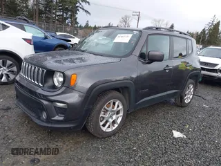 2020 Jeep Renegade Latitude with VIN ZACNJABB3LPL76503, listed as a IAAI auction lot 41467338 with 38,593 mi miles. Bid and sale history available at carsss.com. Image 2.