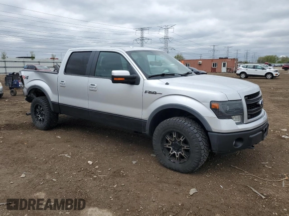 2014 Ford F-150 XL with VIN 1FTFW1EF4EKG43877, listed as a Copart auction lot 55682295 with 166,229 mi miles and Salvage title. Bid and sale history available at DreamBid. Image 4.