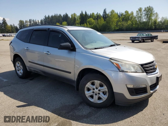 2014 Chevrolet Traverse LS z VIN 1GNKVFKD2EJ202683, wystawiony jako Copart lot #54389105 z przebiegiem 135 587 mil mil oraz Szkoda całkowita • Salvage title. Historia ofert i sprzedaży dostępna na DreamBid. Obrazek 4.