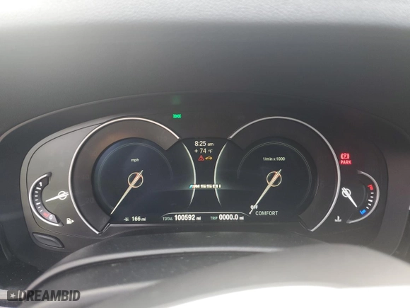 2018 BMW 5 Series M550i xDrive with VIN WBAJB9C50JB287269, listed as a Copart auction lot 52031765 with 100,592 mi miles and Clean Title. Bid and sale history available at carsss.com. Image 9.