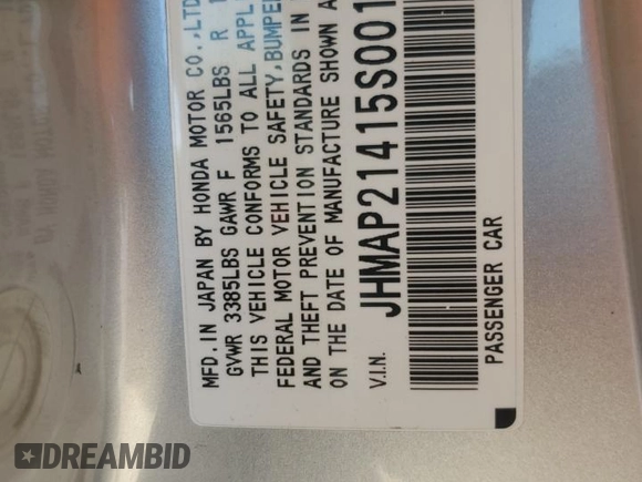 2005 Honda S2000 с VIN JHMAP21415S001861, выставлен на аукционе Copart как лот 83202384 с пробегом 110 551 миль миль и Списание • Salvage title. История ставок и продаж доступна на DreamBid. Изображение 13.