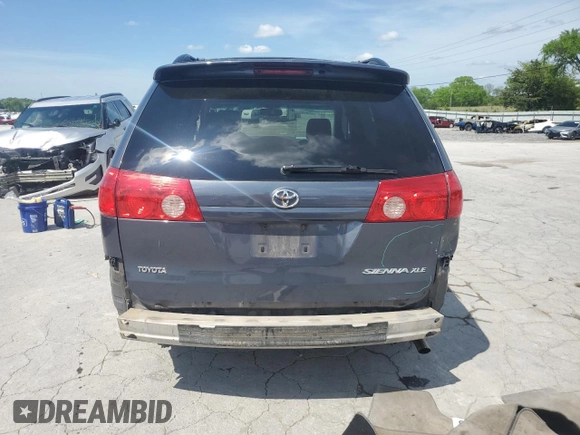 2007 Toyota Sienna XLE with VIN 5TDZK22CX7S081696, listed as a Copart auction lot 53851995 with 186,933 mi miles and Salvage Title. Bid and sale history available at DreamBid. Image 6.
