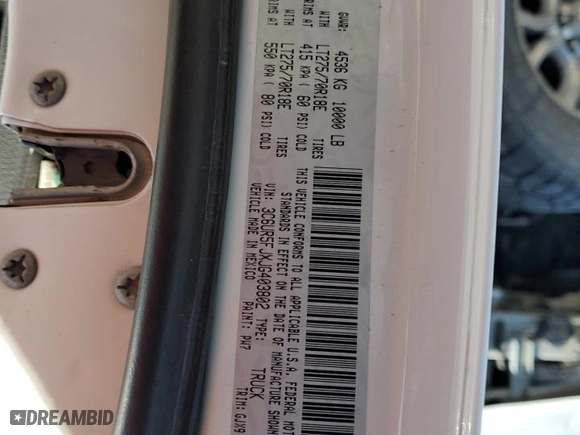 2018 Ram 2500 Laramie with VIN 3C6UR5FJXJG403802, listed as a Copart auction lot 83479764 with 100,813 mi miles and Salvage Title. Bid and sale history available at carsss.com. Image 12.