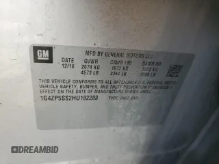 2017 Buick LaCrosse Essence with VIN 1G4ZP5SS2HU182203, listed as a Copart auction lot 52934185 with 116,810 mi miles and Salvage Title. Bid and sale history available at DreamBid. Image 12.