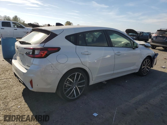 2024 Subaru Impreza Sport with VIN JF1GUAFCXR8299169, listed as a Copart auction lot 79579334 with 9,169 mi miles and Salvage Title. Bid and sale history available at carsss.com. Image 3.