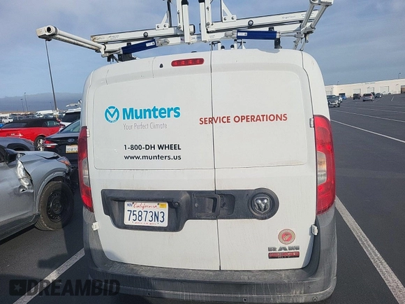2015 Ram ProMaster City Cargo Tradesman with VIN ZFBERFAT0F6A59133, listed as a IAAI auction lot 42293293 with 103,722 mi miles and . Bid and sale history available at DreamBid. Image 56.