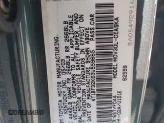 2003 Toyota Camry LE z VIN 4T1BF32K63U559665, wystawiony jako Copart lot #52147645 z przebiegiem 322 212 mil mil oraz Szkoda całkowita • Salvage title. Historia ofert i sprzedaży dostępna na DreamBid. Obrazek 12.
