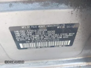 2012 Subaru Impreza Premium with VIN JF1GPAD68CH219928, listed as a IAAI auction lot 42362379 with 209,514 mi miles and . Bid and sale history available at DreamBid. Image 9.