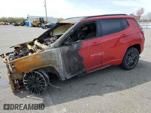 2023 Jeep Compass (RED) Edition with VIN 3C4NJDCN7PT527581, listed as a Copart auction lot 53448295 with Not Provided miles and Non Repairable. Bid and sale history available at carsss.com. Image 1.