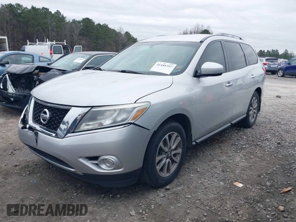 2015 Nissan Pathfinder S with VIN 5N1AR2MN9FC669494, listed as a IAAI auction lot 41488397 with 122,270 mi miles. Bid and sale history available at carsss.com. Image 2.