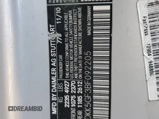 2011 Mercedes-Benz E 350 with VIN WDDKK5GF3BF092205, listed as a Copart auction lot 64381605 with Not provided miles and Salvage title. Bid and sale history available at DreamBid. Image 12.