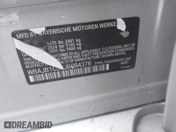 2018 BMW 5 Series 530e xDrive с VIN WBAJB1C53JB084376, выставлен на аукционе IAAI как лот 42137601 с пробегом 105 460 миль миль и . История ставок и продаж доступна на DreamBid. Изображение 9.