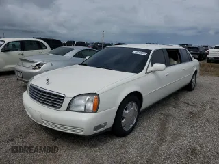 2003 Cadillac DeVille Limousine z VIN 1GEEH90Y53U550470, wystawiony jako Copart lot #74652304 z przebiegiem 34 395 mil mil oraz Szkoda całkowita • Salvage title. Historia ofert i sprzedaży dostępna na DreamBid. Obrazek 1.