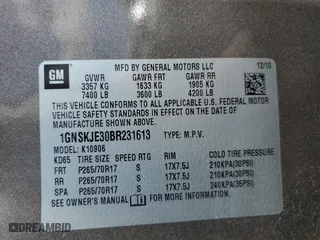 2011 Chevrolet Suburban LT with VIN 1GNSKJE30BR231613, listed as a Copart auction lot 44766695 with 167,370 mi miles and Salvage Title. Bid and sale history available at carsss.com. Image 15.