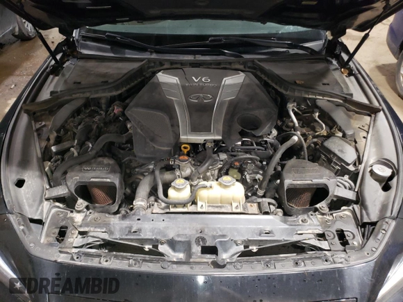 2017 Infiniti Q50 Red Sport 400 with VIN JN1FV7AR4HM871007, listed as a Copart auction lot 70957133 with 56,102 mi miles and Non Repairable. Bid and sale history available at carsss.com. Image 12.