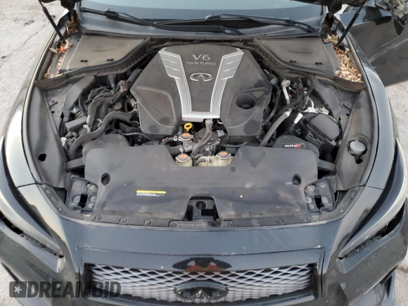 2017 Infiniti Q50 Red Sport 400 with VIN JN1FV7AR0HM871358, listed as a Copart auction lot 84252014 with 92,986 mi miles and Salvage Title. Bid and sale history available at carsss.com. Image 11.