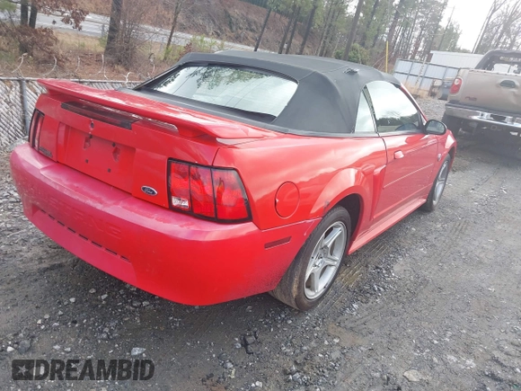 2004 Ford Mustang Deluxe with VIN 1FAFP44654F162713, listed as a IAAI auction lot 41525265 with 213,365 mi miles. Bid and sale history available at carsss.com. Image 4.