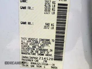 2016 Nissan Altima S z VIN 1N4AL3APXGC214520, wystawiony jako Copart lot #54084515 z przebiegiem 128 252 mil mil oraz Szkoda całkowita • Salvage title. Historia ofert i sprzedaży dostępna na DreamBid. Obrazek 12.