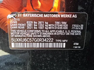 2016 BMW X6 xDrive50i z VIN 5UXKU6C57G0R34222, wystawiony jako Copart lot #57618755 z przebiegiem 133 501 mil mil oraz Czysty tytuł • Clean title. Historia ofert i sprzedaży dostępna na DreamBid. Obrazek 12.