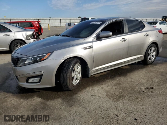 2014 Kia Optima LX with VIN KNAGM4A75E5495941, listed as a Copart auction lot 47105425 with 116,297 mi miles and Salvage title. Bid and sale history available at DreamBid. Image 1.