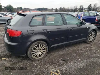 2007 Audi A3 with VIN WAUHF78P27A043168, listed as a Copart auction lot 83218044 with 182,598 mi miles and Salvage title. Bid and sale history available at DreamBid. Image 3.