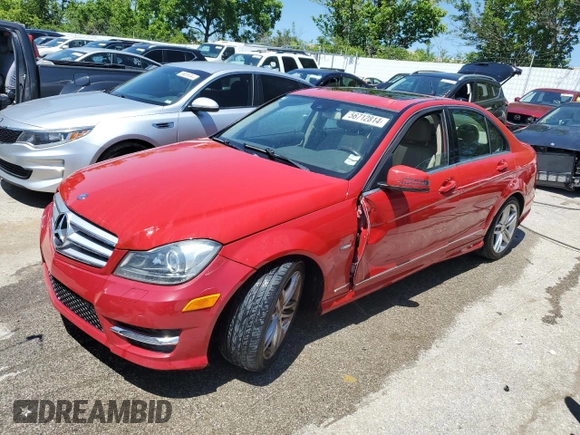 2012 Mercedes-Benz C 250 Sport with VIN WDDGF4HB8CA730561, listed as a Copart auction lot 62416174 with 167,186 mi miles and Non Repairable. Bid and sale history available at DreamBid. Image 1.