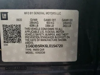 2020 Cadillac CT4 Premium Luxury z VIN 1G6DB5RK6L0154720, wystawiony jako Copart lot #79489873 z przebiegiem Nie podano mil oraz . Historia ofert i sprzedaży dostępna na DreamBid. Obrazek 12.