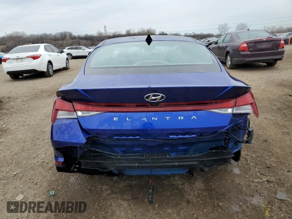 2022 Hyundai Elantra SEL with VIN KMHLM4AG4NU321006, listed as a Copart auction lot 50836235 with 45,307 mi miles and Salvage Title. Bid and sale history available at DreamBid. Image 6.