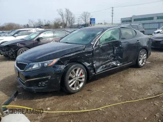 2014 Kia Optima SXL Turbo with VIN 5XXGR4A68EG283932, listed as a Copart auction lot 52962065 with 112,547 mi miles and Salvage title. Bid and sale history available at DreamBid. Image 1.