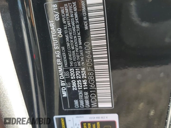 2018 Mercedes-Benz E-Class E 400 with VIN WDD1J6GB8JF056400, listed as a Copart auction lot 87429174 with 86,641 mi miles and Salvage Title. Bid and sale history available at carsss.com. Image 12.
