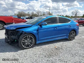 2018 Hyundai Elantra Sport with VIN KMHD04LB9JU637187, listed as a Copart auction lot 43939845 with 47,961 mi miles and Salvage Title. Bid and sale history available at carsss.com. Image 1.