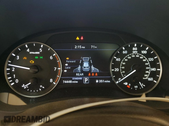 2020 Infiniti QX50 Luxe with VIN 3PCAJ5M38LF101201, listed as a Copart auction lot 53521305 with 74,448 mi miles and Salvage title. Bid and sale history available at DreamBid. Image 9.