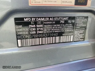 2011 Mercedes-Benz S-Class S 550 with VIN WDDNG7BB9BA373940, listed as a Copart auction lot 47596045 with 52,120 mi miles and Clean Title. Bid and sale history available at carsss.com. Image 12.