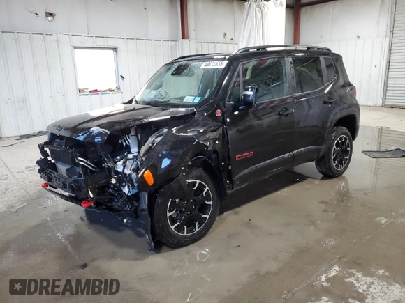 2023 Jeep Renegade Trailhawk with VIN ZACNJDC18PPP32439, listed as a Copart auction lot 43872655 with 21,440 mi miles and Salvage title. Bid and sale history available at DreamBid. Image 1.