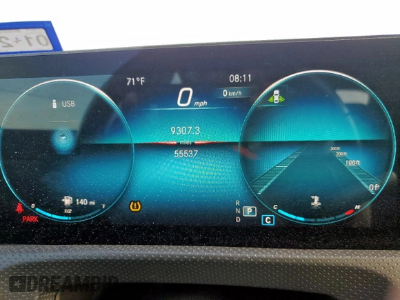 2021 Mercedes-Benz A 220 with VIN W1K3G4FB3MJ290216, listed as a Copart auction lot 58425955 with 55,537 mi miles and Salvage title. Bid and sale history available at DreamBid. Image 9.