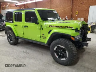 2021 Jeep Wrangler Unlimited Rubicon with VIN 1C4HJXFG3MW827572, listed as a Copart auction lot 50176465 with 33,293 mi miles and Salvage Title. Bid and sale history available at carsss.com. Image 4.