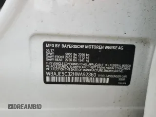 2017 BMW 5 Series 540i с VIN WBAJE5C32HWA92360, выставлен на аукционе Copart как лот 54243025 с пробегом 123 597 миль миль и Списание • Salvage title. История ставок и продаж доступна на DreamBid. Изображение 12.