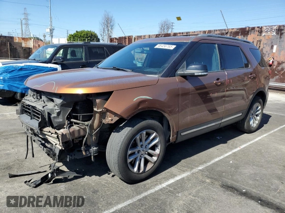 2017 Ford Explorer XLT with VIN 1FM5K7DH9HGA60625, listed as a Copart auction lot 46456765 with 91,824 mi miles and Salvage Title. Bid and sale history available at carsss.com. Image 1.