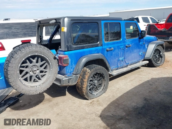 2023 Jeep Wrangler Sport S with VIN 1C4HJXDN6PW592915, listed as a IAAI auction lot 41662077 with 43,129 mi miles and . Bid and sale history available at DreamBid. Image 4.